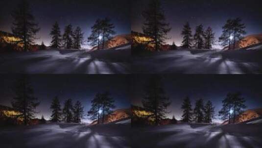 大自然冬天 美丽的雪景高清在线视频素材下载