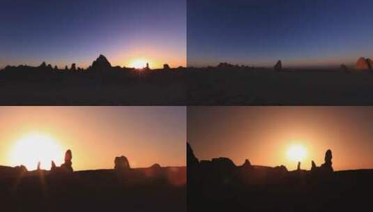 夕阳下的雅丹高清在线视频素材下载