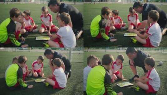 在足球场上玩游戏的少年高清在线视频素材下载