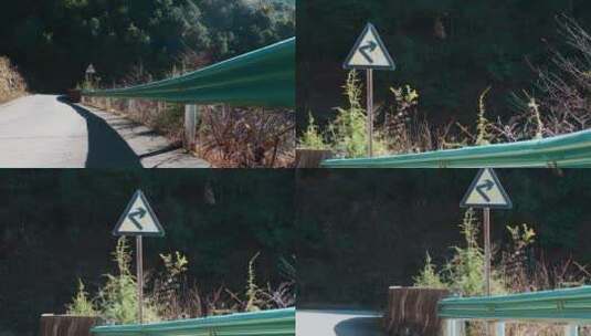 道路交通标志视频右转弯警告标志高清在线视频素材下载
