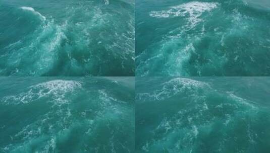海浪拍打大海蔚蓝海面高清在线视频素材下载