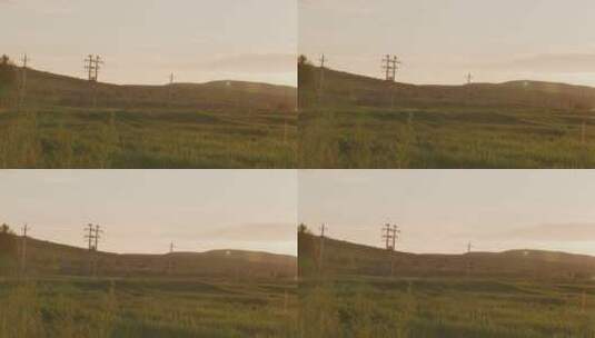 草原上的公路——双子星拍摄高清在线视频素材下载