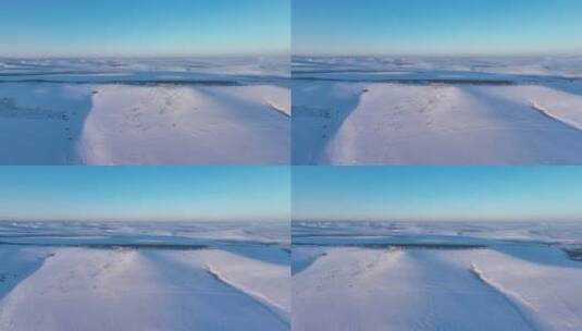 航拍内蒙古冬季雪原风光高清在线视频素材下载