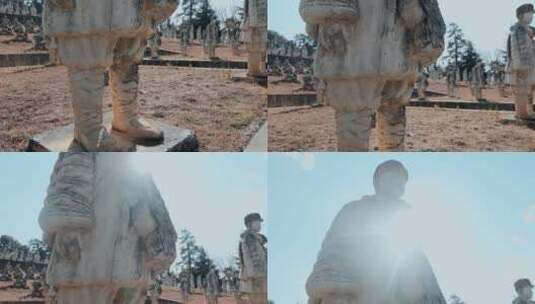反法西斯云南龙陵滇西抗战中国远征军雕塑高清在线视频素材下载