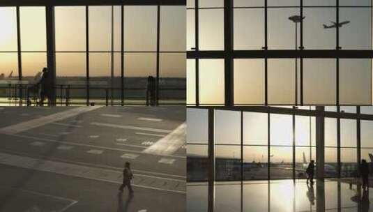 在机场散步的人机场人流高清在线视频素材下载