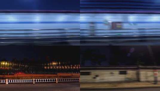 夜晚杭州市文三西路车右行车空镜高清在线视频素材下载