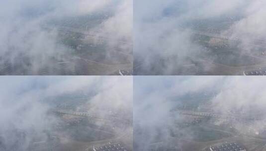 张江高科云雾平流层航拍高清在线视频素材下载