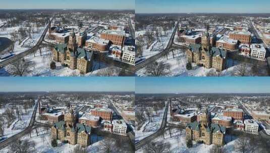 城市雪景高清在线视频素材下载