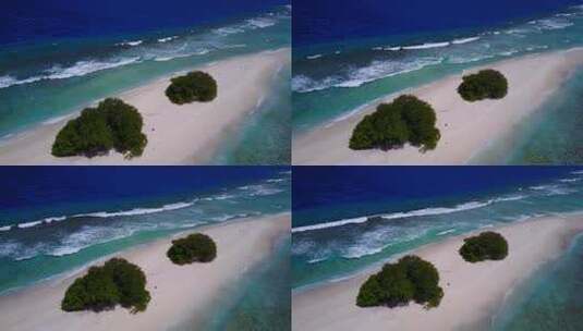 鸟瞰小岛沙滩海岸高清在线视频素材下载