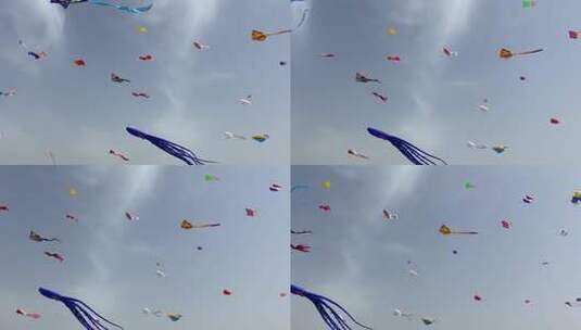 第40届潍坊国际风筝会开幕，巨型风筝震撼高清在线视频素材下载