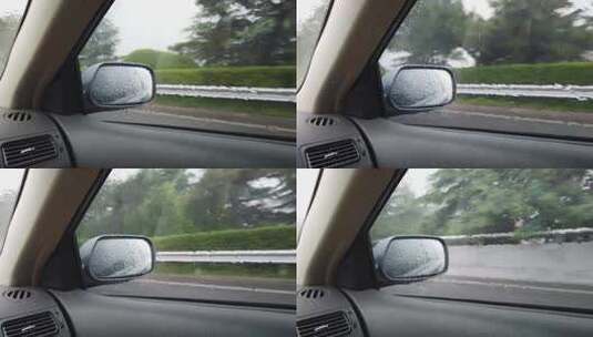 4K 户外雨天自驾慢速行驶高清在线视频素材下载