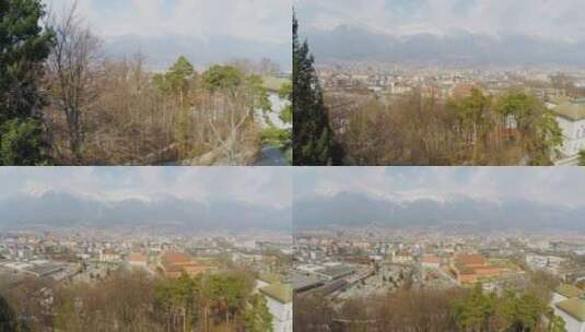 阿尔卑斯山底部大城市高清在线视频素材下载