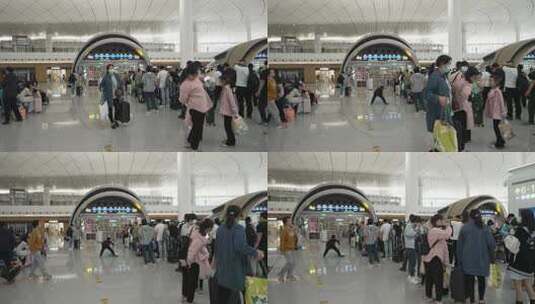 杭州西站高铁站场景高清在线视频素材下载