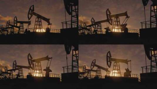 石油 石油开采 开采 油田 化工 工业 采油高清在线视频素材下载