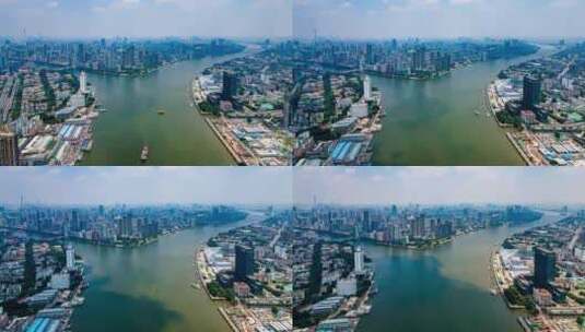 广州荔湾白鹅潭商务区城市天际线延时摄影高清在线视频素材下载