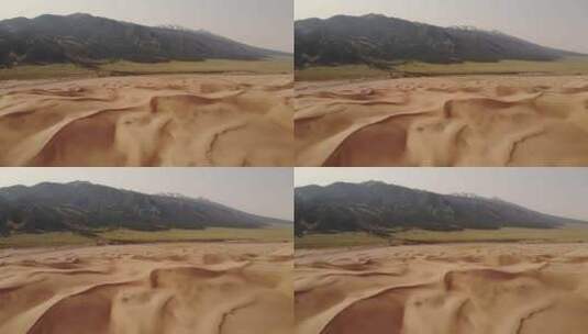 美国科罗拉多州大沙丘国家公园。山下金色沙漠景观的无人机鸟瞰图高清在线视频素材下载