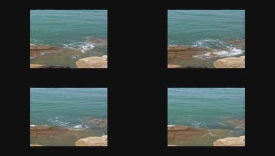 浪花拍打在礁石上高清在线视频素材下载