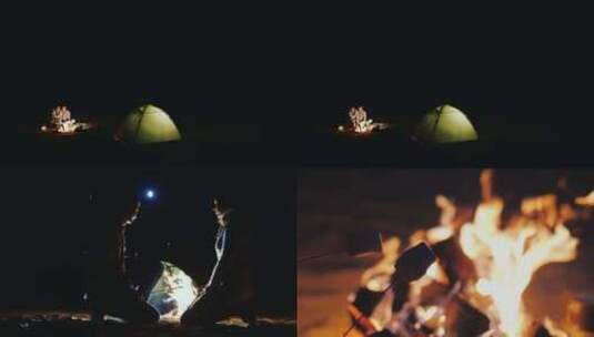 情侣户外露营帐篷野餐野炊高清在线视频素材下载