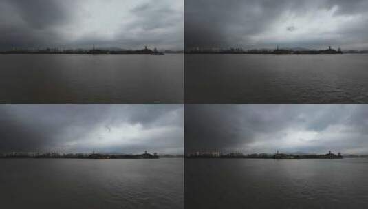 温州江心屿暴雨前延时摄影高清在线视频素材下载