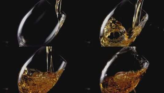 白兰地 威士忌 洋酒慢镜头拍摄 酒升格高清在线视频素材下载
