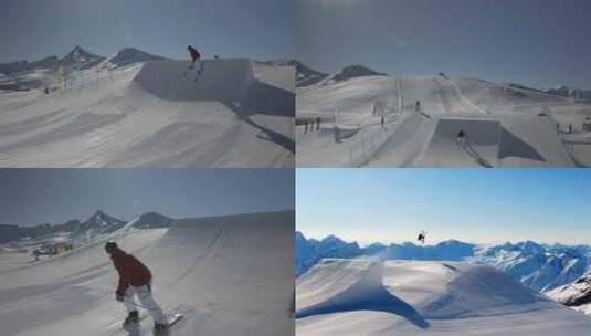 自由式滑雪跳跃高清在线视频素材下载