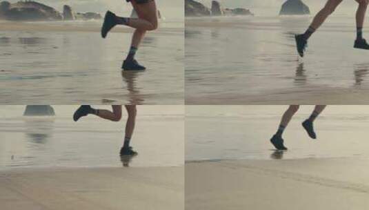 海边沙滩奔跑高清在线视频素材下载
