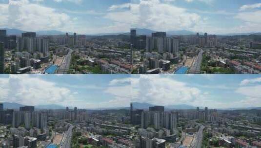 航拍福建福州城市建设蓝天白云高清在线视频素材下载