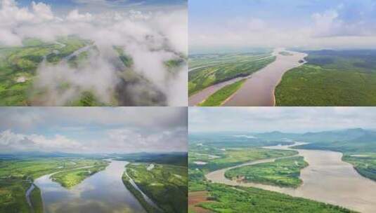 乌苏里江 中原黄河长江 母亲河高清在线视频素材下载