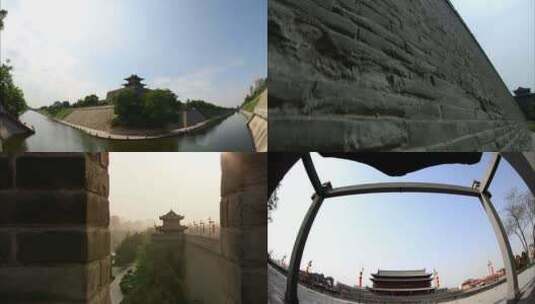 西安古城墙高清在线视频素材下载