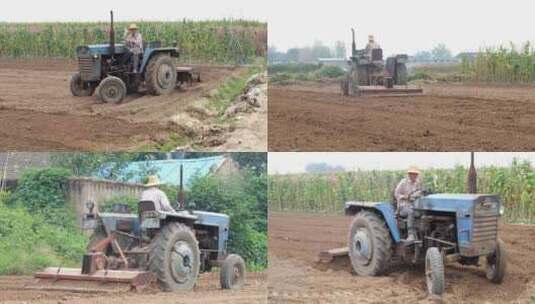 农业 翻地大马力拖拉机 土壤 深松高清在线视频素材下载