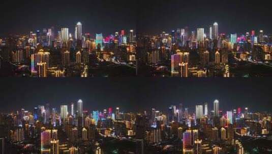 重庆渝中解放碑夜景航拍高清在线视频素材下载