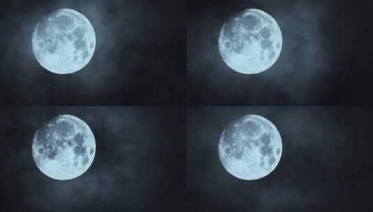 月黑风高的月亮高清在线视频素材下载