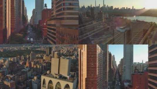 航拍纽约曼哈顿上东区卡内基山塔摩天大楼高清在线视频素材下载