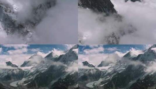 震撼航拍喜马拉雅雪山大山脉大雪山风景登山高清在线视频素材下载