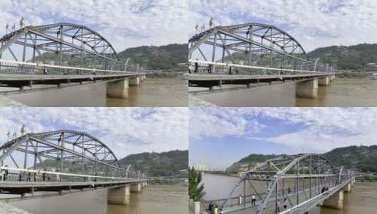 兰州市中山桥铁桥高清在线视频素材下载