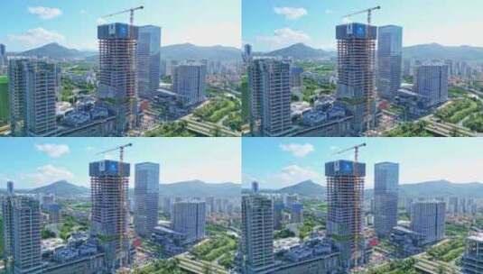 海南三亚吉阳区自贸港城市经济金融航拍建筑高清在线视频素材下载