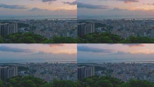 广东深圳深城市海洋日落延时高清在线视频素材下载