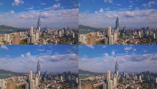 延时拍摄紫峰大厦飘过的云彩高清在线视频素材下载