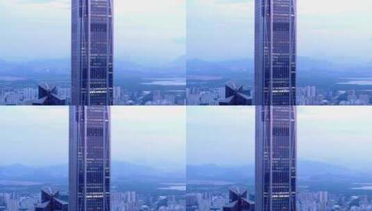 航拍深圳平安中心大厦高清在线视频素材下载
