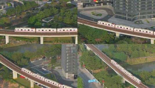 广州地铁高架航拍高清在线视频素材下载