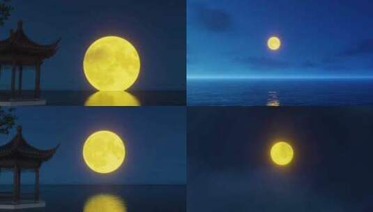 月亮 月黑风高 夜晚月色意境高清在线视频素材下载