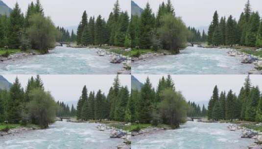 雪水融化的河流高清在线视频素材下载