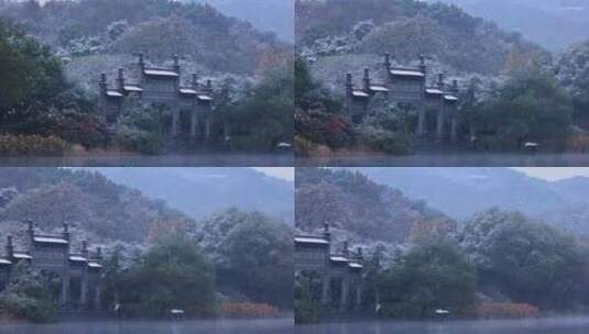 杭州市西湖浴鹄湾景区雪景高清在线视频素材下载