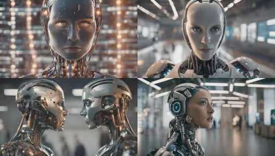 科技人工智能智能机器人未来仿生机器人高清在线视频素材下载
