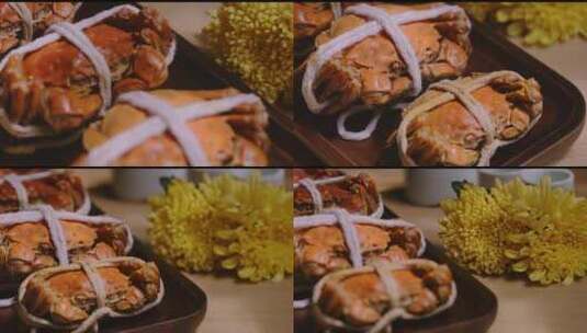 中国传统美食阳澄湖大闸蟹高清在线视频素材下载
