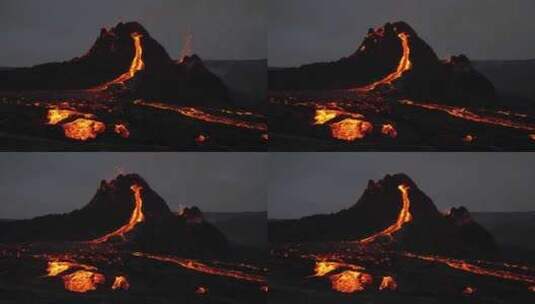 火山爆发夜景高清在线视频素材下载