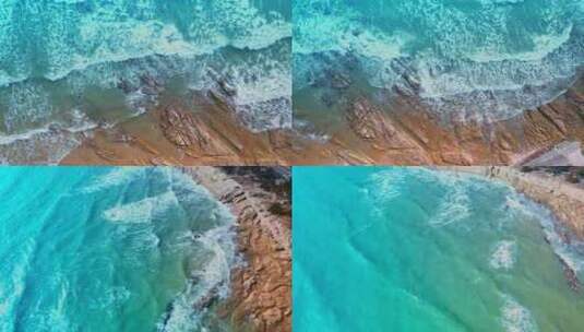 俯拍海浪浪花高清在线视频素材下载