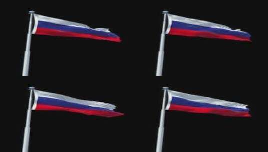 俄罗斯国旗阿尔法通道垂直方向高清在线视频素材下载