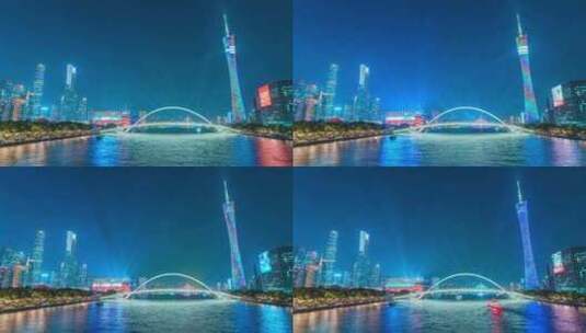 广州国际灯光节珠江城市夜景灯光秀延时高清在线视频素材下载