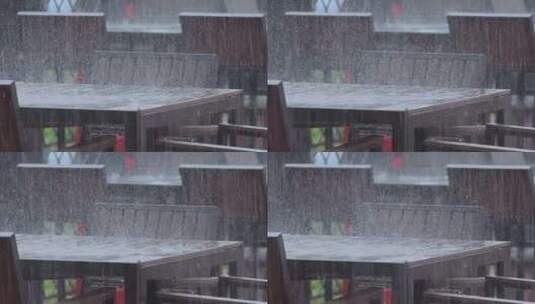 下雨天暴雨雨水大雨雨滴雨景高清在线视频素材下载